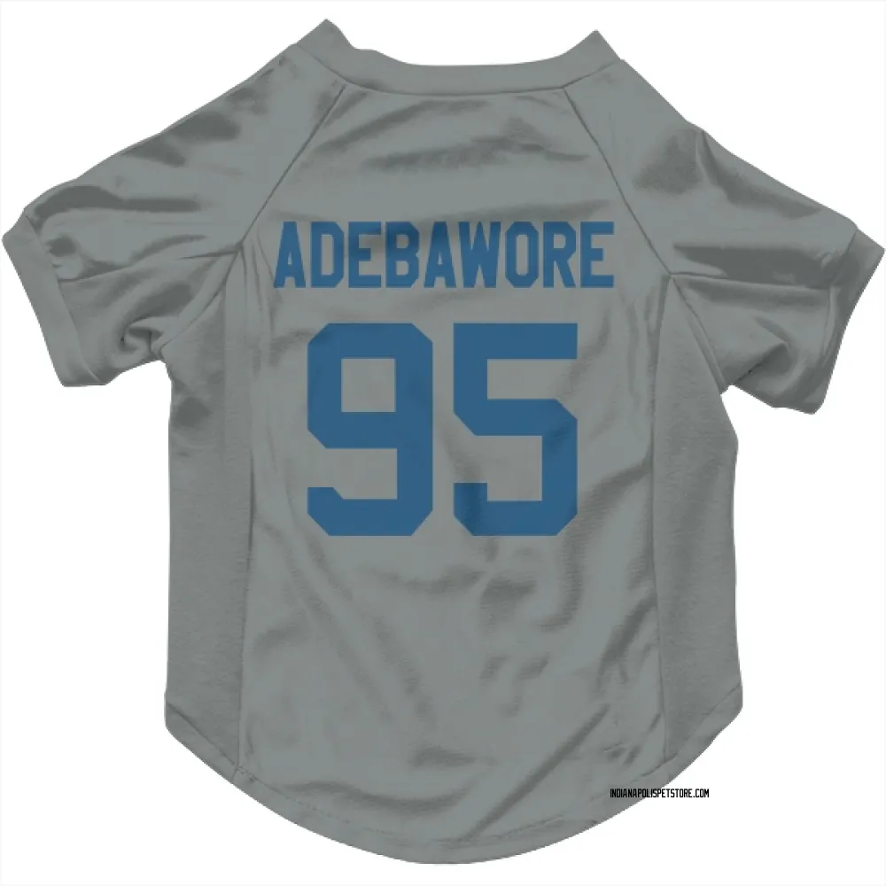Indianapolis Colts Adetomiwa Adebawore Gray Pet Jersey for Dog & Cat