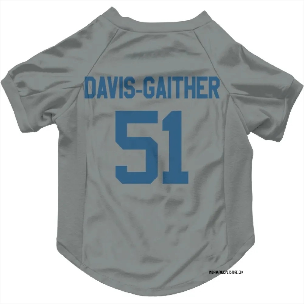 Indianapolis Colts Akeem Davis-Gaither Gray Pet Jersey for Dog & Cat