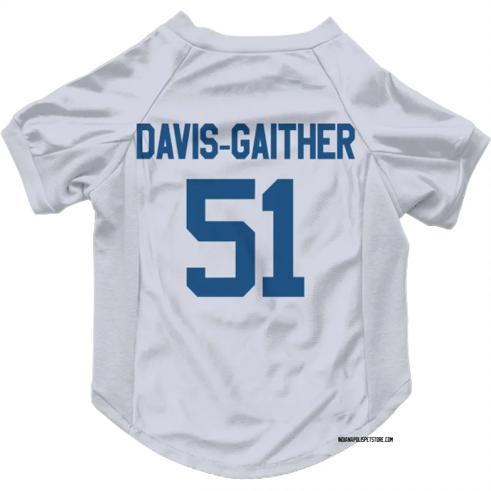 Indianapolis Colts Akeem Davis-Gaither White Pet Jersey for Dog & Cat
