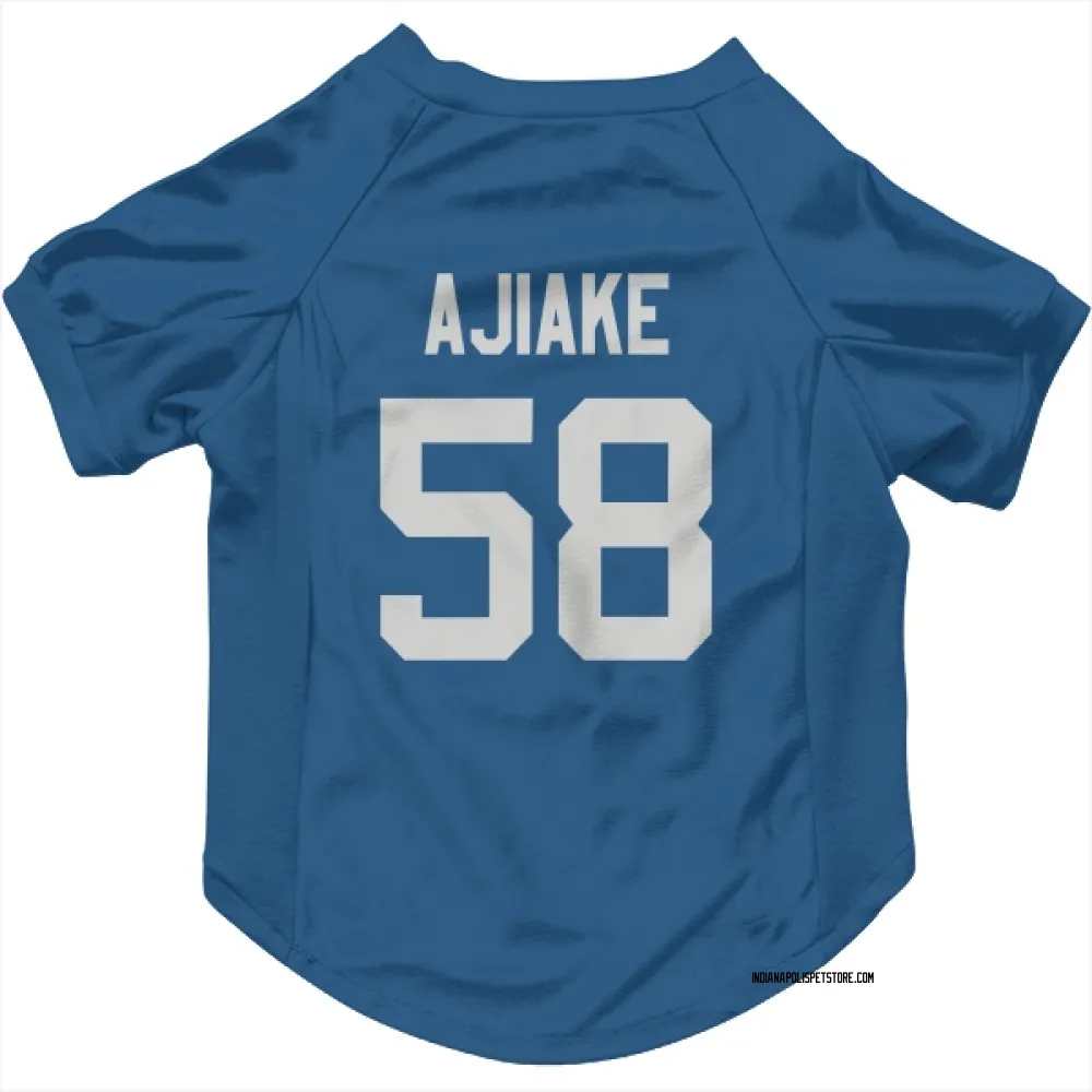 Indianapolis Colts Austin Ajiake Royal Pet Jersey for Dog & Cat