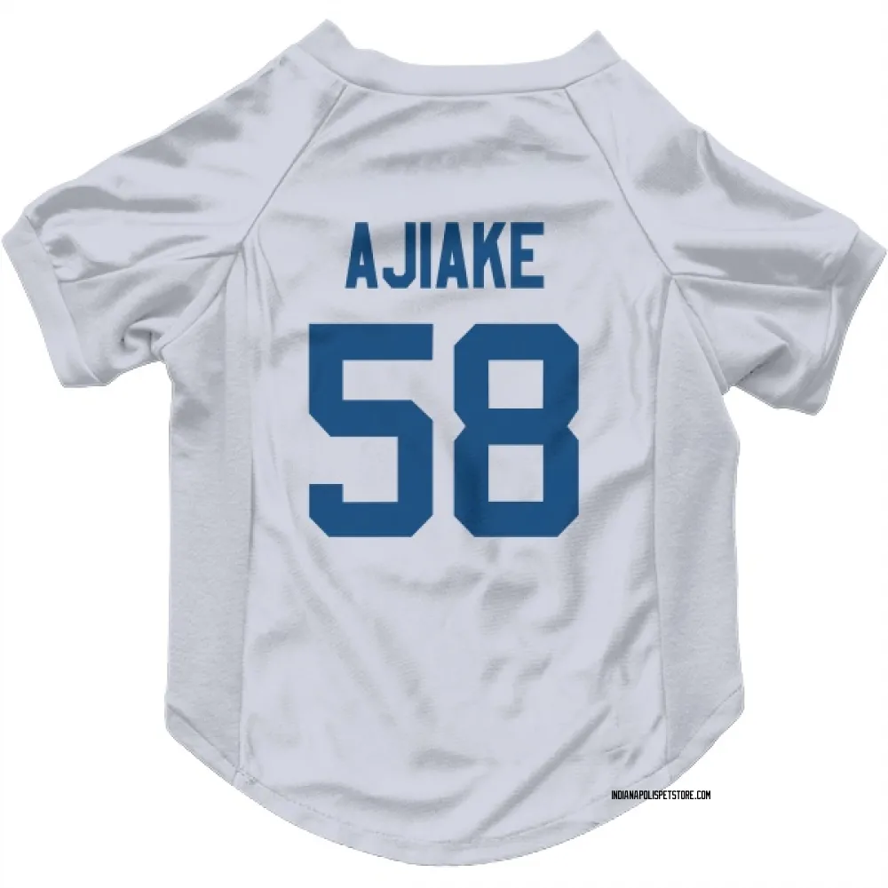 Indianapolis Colts Austin Ajiake White Pet Jersey for Dog & Cat