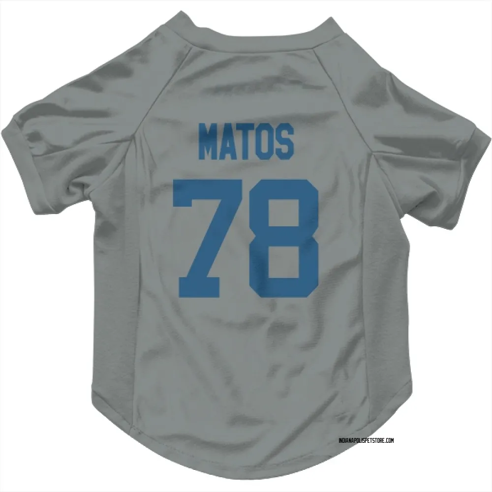 Indianapolis Colts Bayron Matos Gray Pet Jersey for Dog & Cat