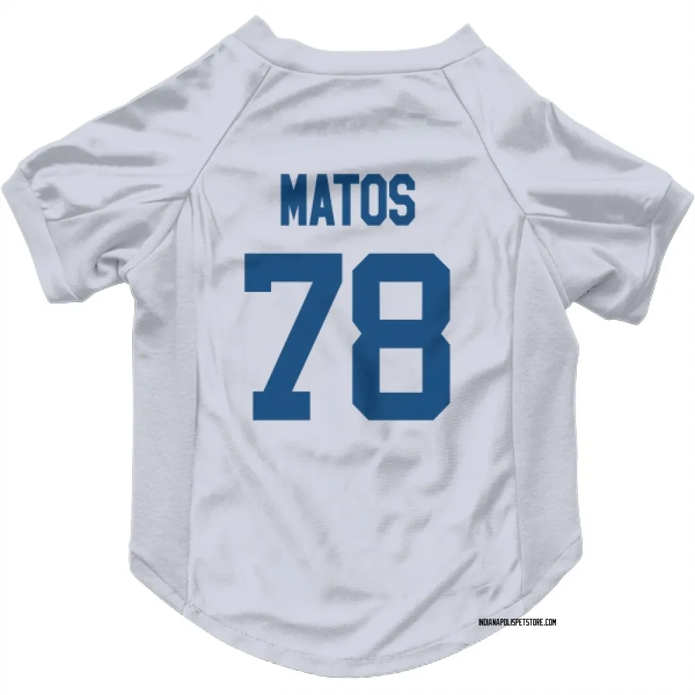 Indianapolis Colts Bayron Matos White Pet Jersey for Dog & Cat