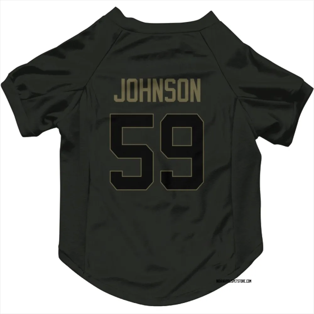 Indianapolis Colts Buddy Johnson Black Service Pet Jersey for Dog & Cat