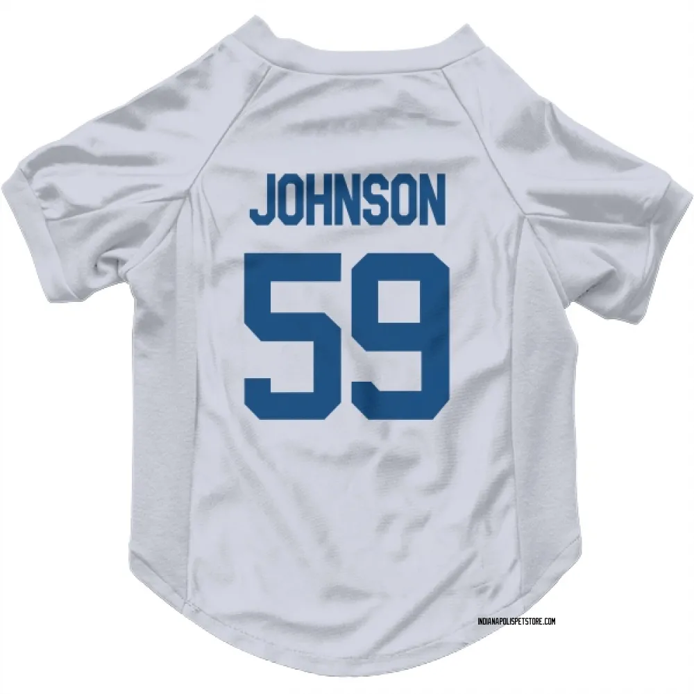 Indianapolis Colts Buddy Johnson White Pet Jersey for Dog & Cat