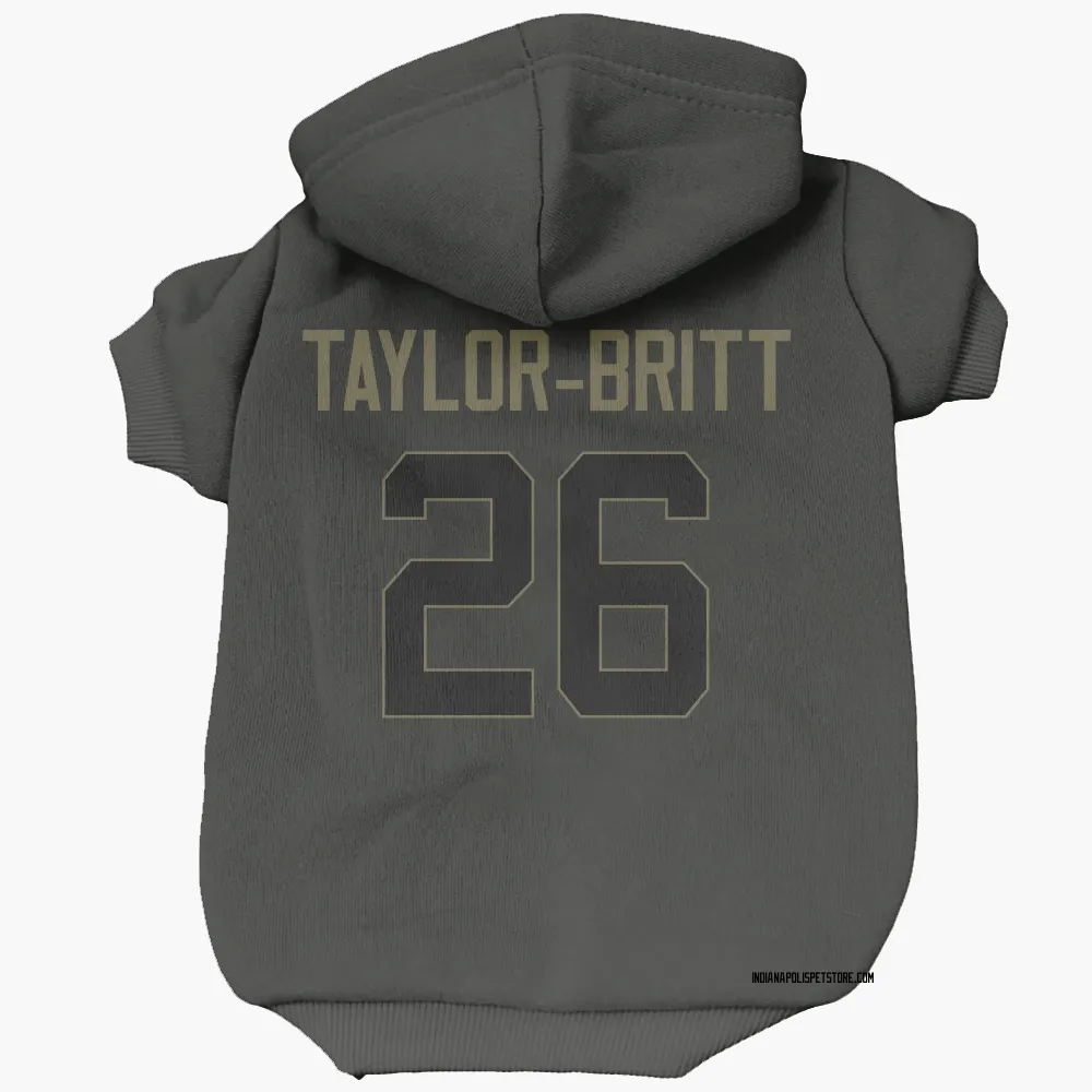 Indianapolis Colts Cam Taylor-Britt Black Service Pet Hoodie for Dog & Cat