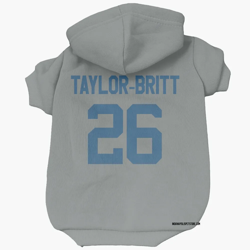 Indianapolis Colts Cam Taylor-Britt Gray Pet Hoodie for Dog & Cat