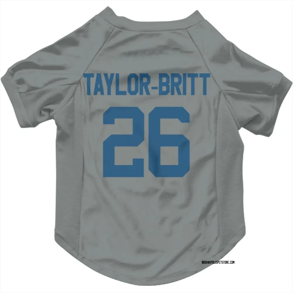 Indianapolis Colts Cam Taylor-Britt Gray Pet Jersey for Dog & Cat