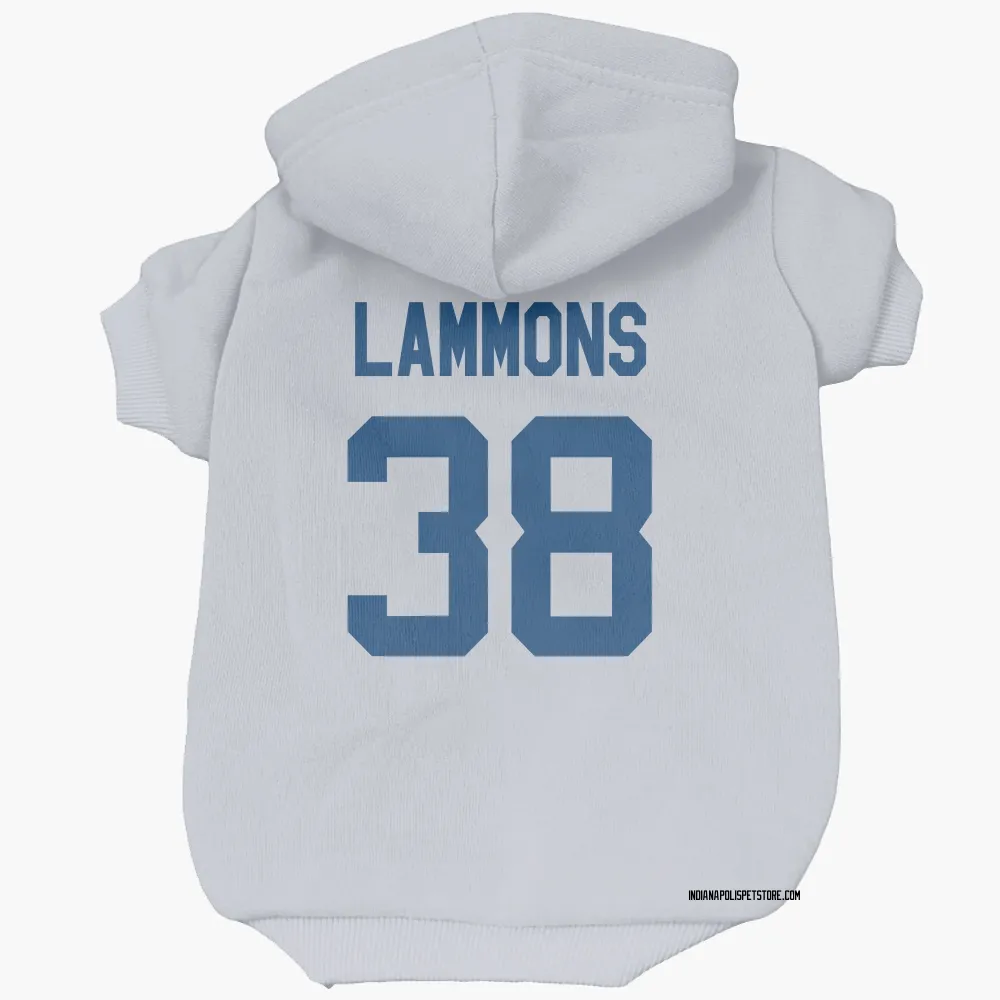 Indianapolis Colts Chris Lammons White Pet Hoodie for Dog & Cat