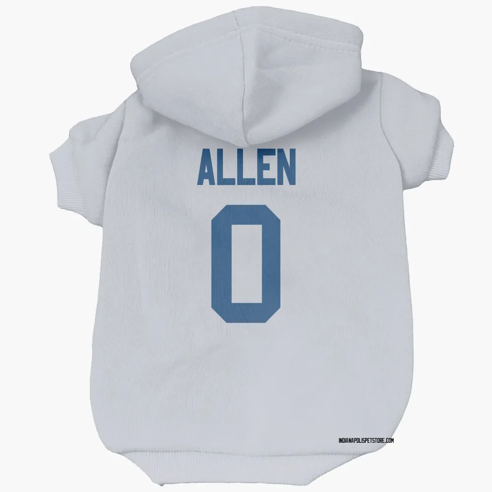 Indianapolis Colts CJ Allen White Pet Hoodie for Dog & Cat