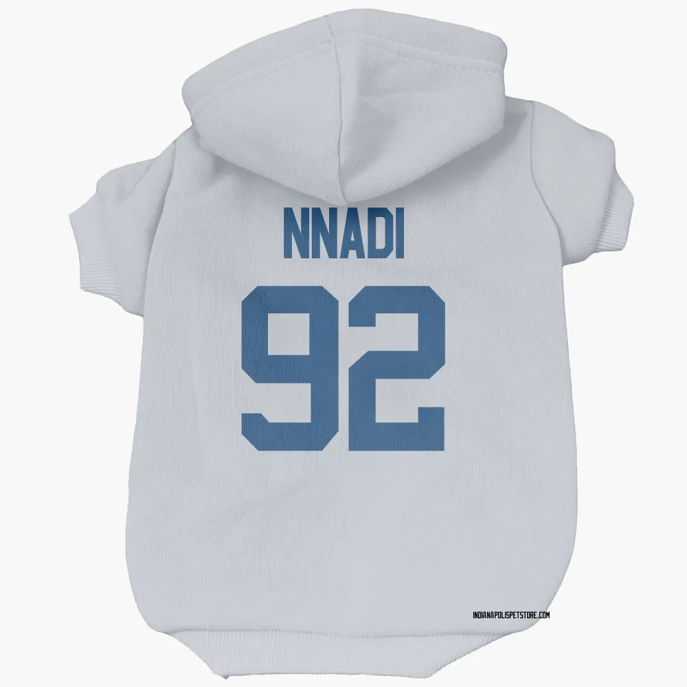 Indianapolis Colts Derrick Nnadi White Pet Hoodie for Dog & Cat
