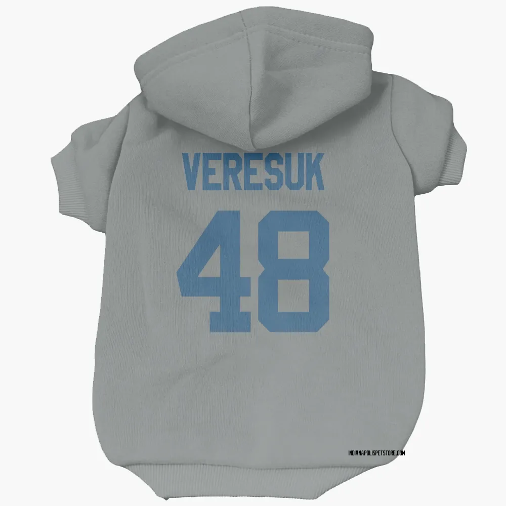 Indianapolis Colts Devin Veresuk Gray Pet Hoodie for Dog & Cat