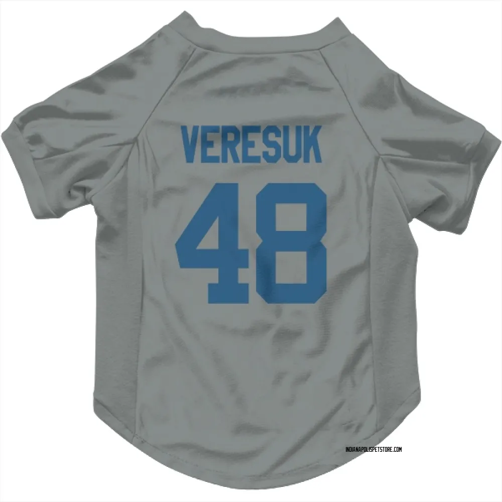 Indianapolis Colts Devin Veresuk Gray Pet Jersey for Dog & Cat