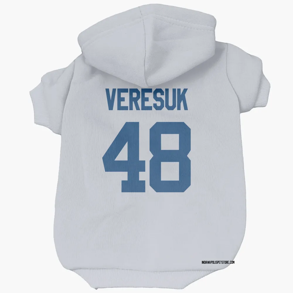 Indianapolis Colts Devin Veresuk White Pet Hoodie for Dog & Cat