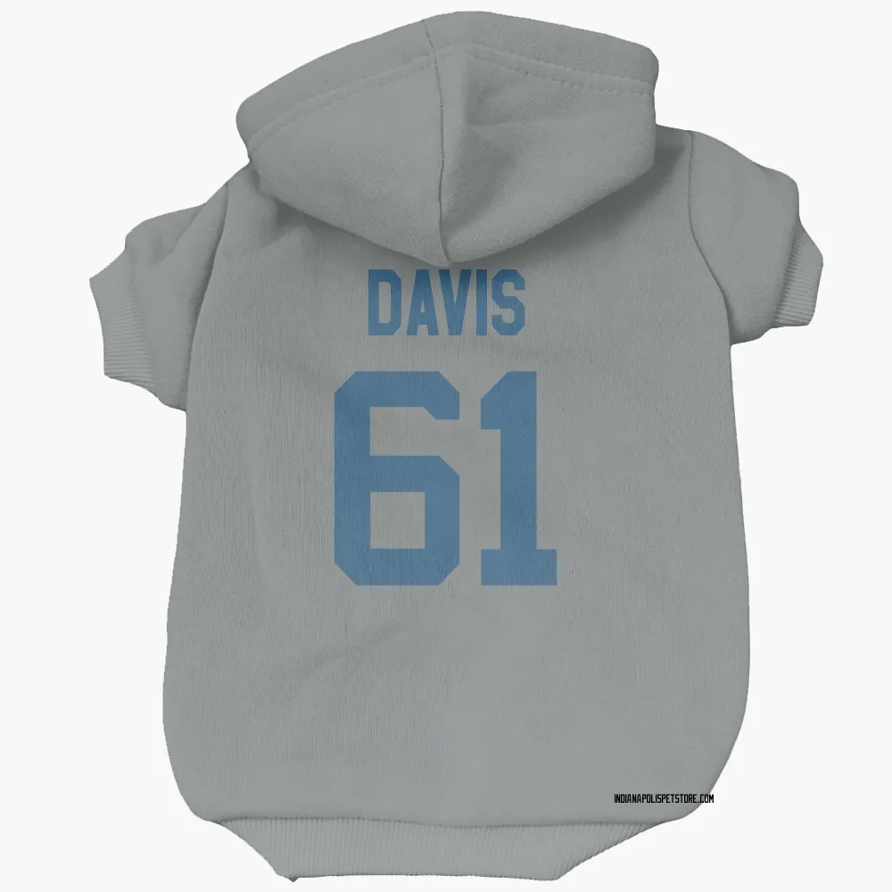 Indianapolis Colts Devonta Davis Gray Pet Hoodie for Dog & Cat