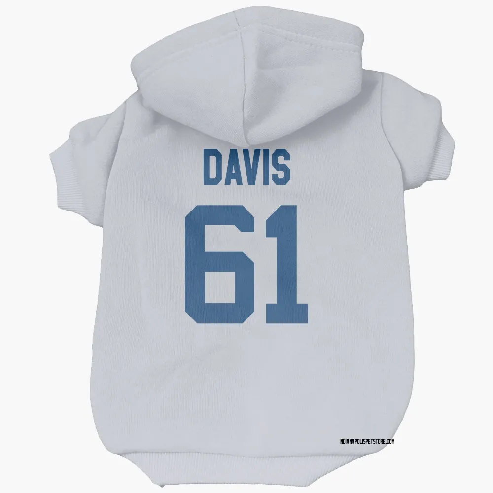 Indianapolis Colts Devonta Davis White Pet Hoodie for Dog & Cat