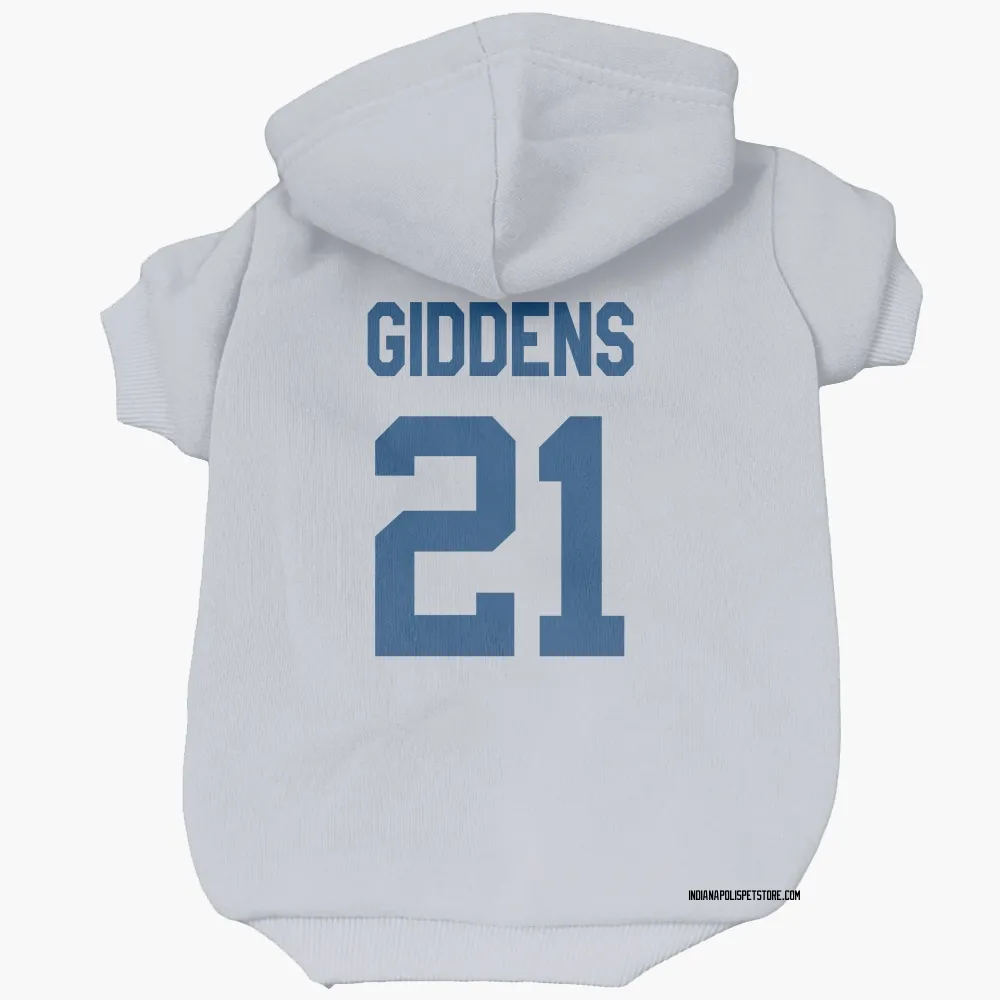 Indianapolis Colts DJ Giddens White Pet Hoodie for Dog & Cat