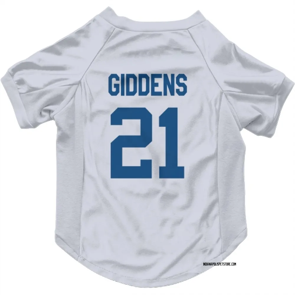 Indianapolis Colts DJ Giddens White Pet Jersey for Dog & Cat