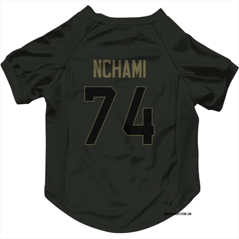 Indianapolis Colts Durell Nchami Black Service Pet Jersey for Dog & Cat