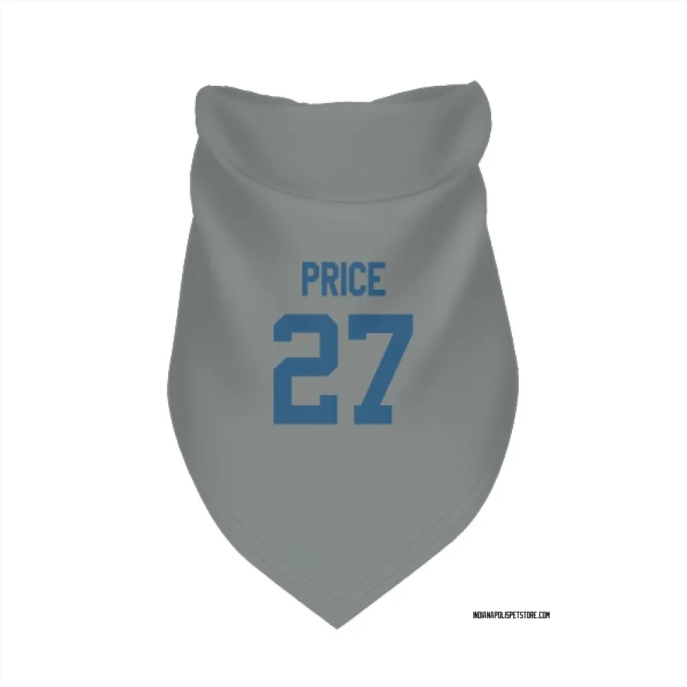 Indianapolis Colts D'vonte Price Gray Pet Bandana for Dog & Cat