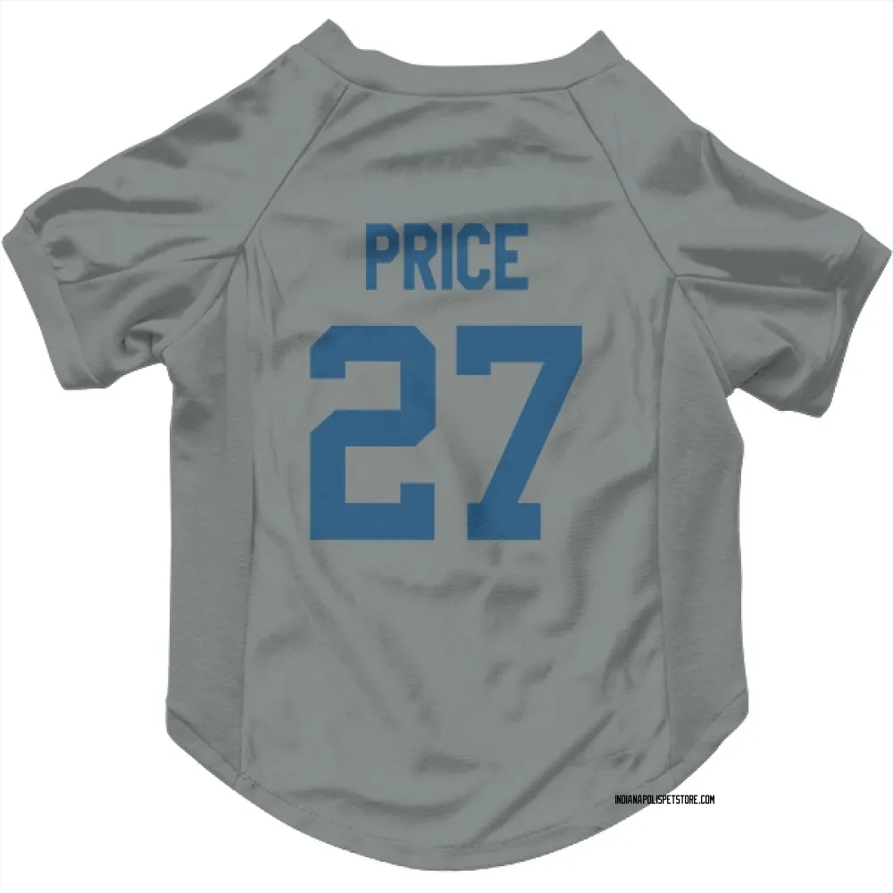 Indianapolis Colts D'vonte Price Gray Pet Jersey for Dog & Cat