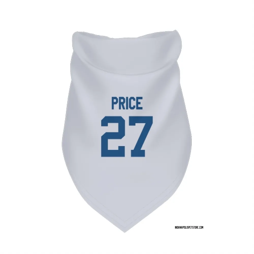 Indianapolis Colts D'vonte Price White Pet Bandana for Dog & Cat