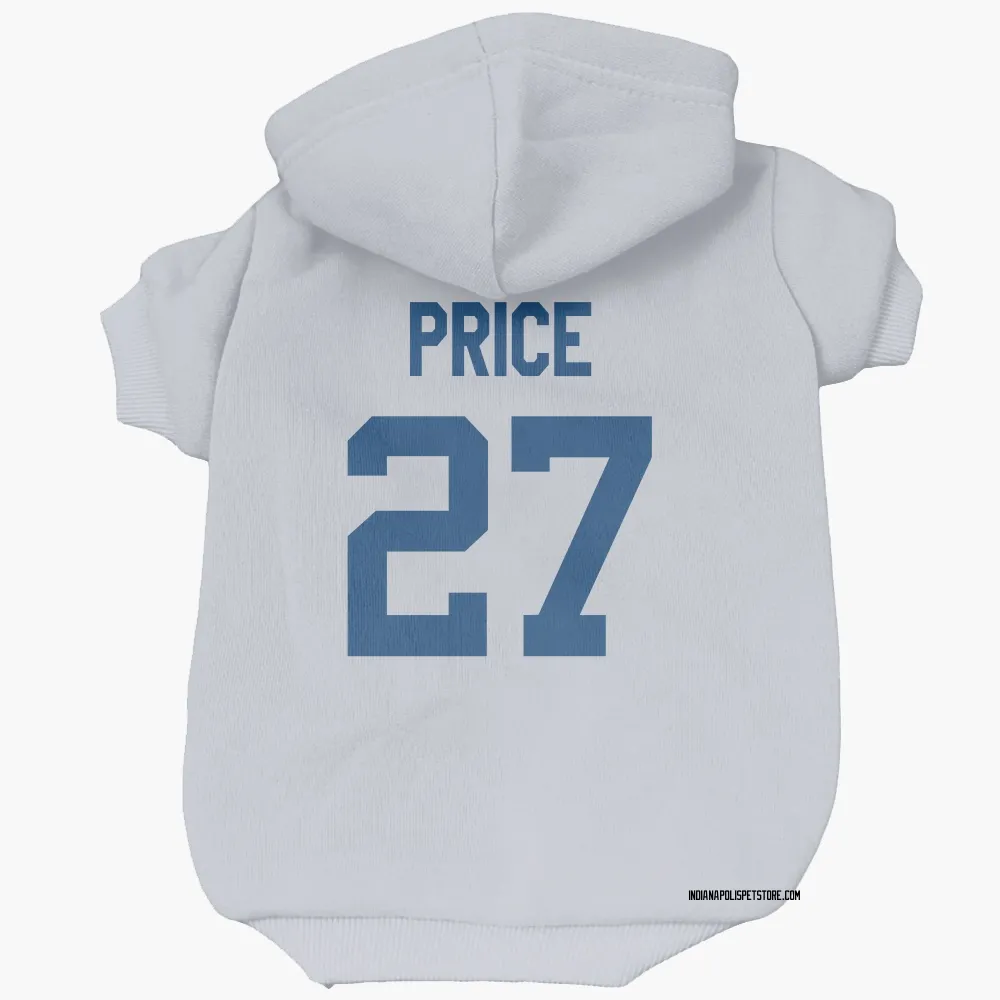 Indianapolis Colts D'vonte Price White Pet Hoodie for Dog & Cat