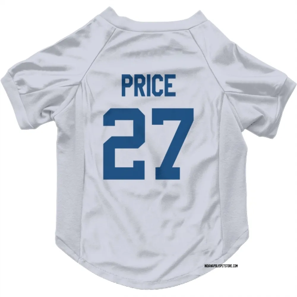 Indianapolis Colts D'vonte Price White Pet Jersey for Dog & Cat