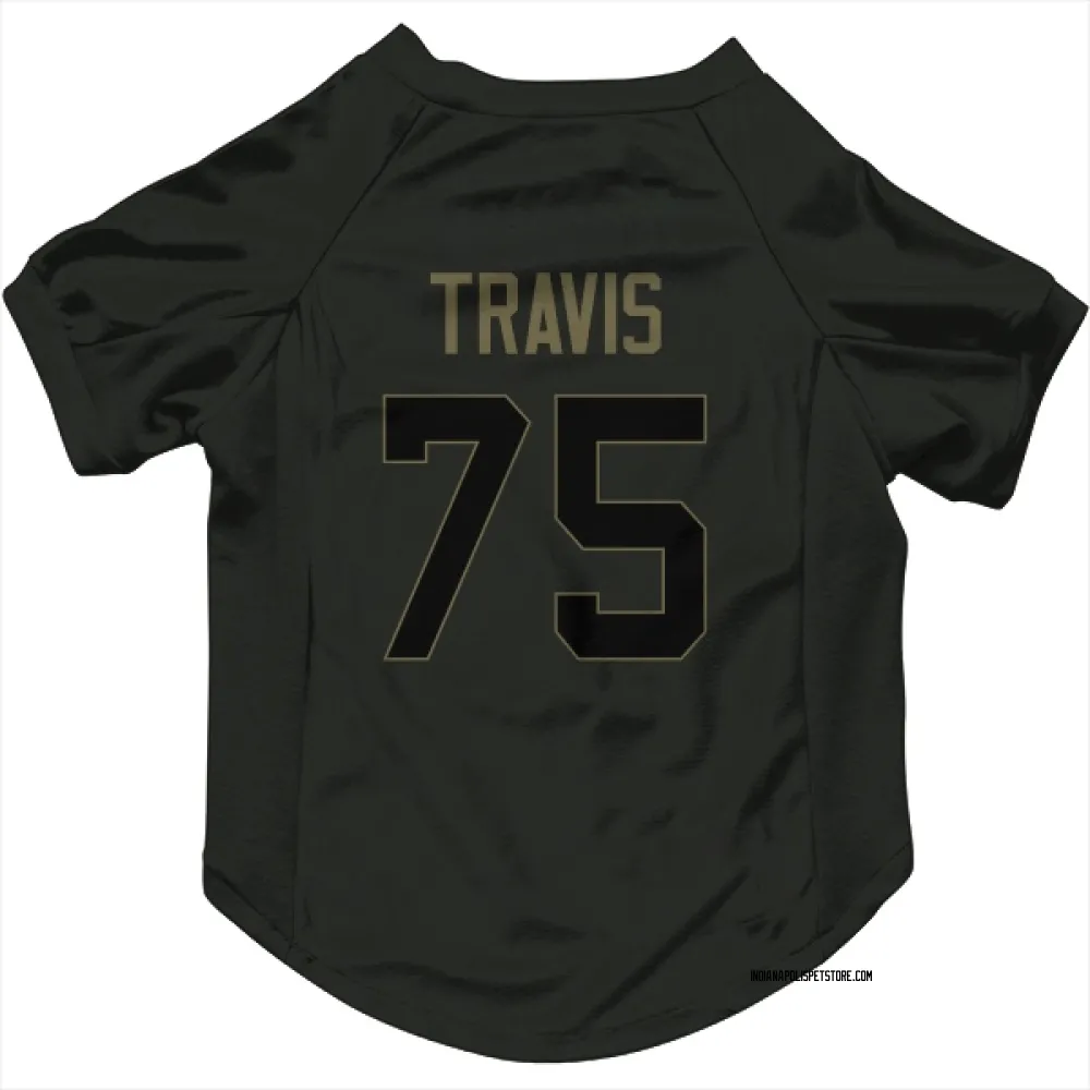 Indianapolis Colts Jalen Travis Black Service Pet Jersey for Dog & Cat
