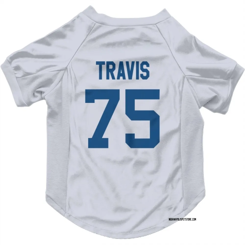 Indianapolis Colts Jalen Travis White Pet Jersey for Dog & Cat
