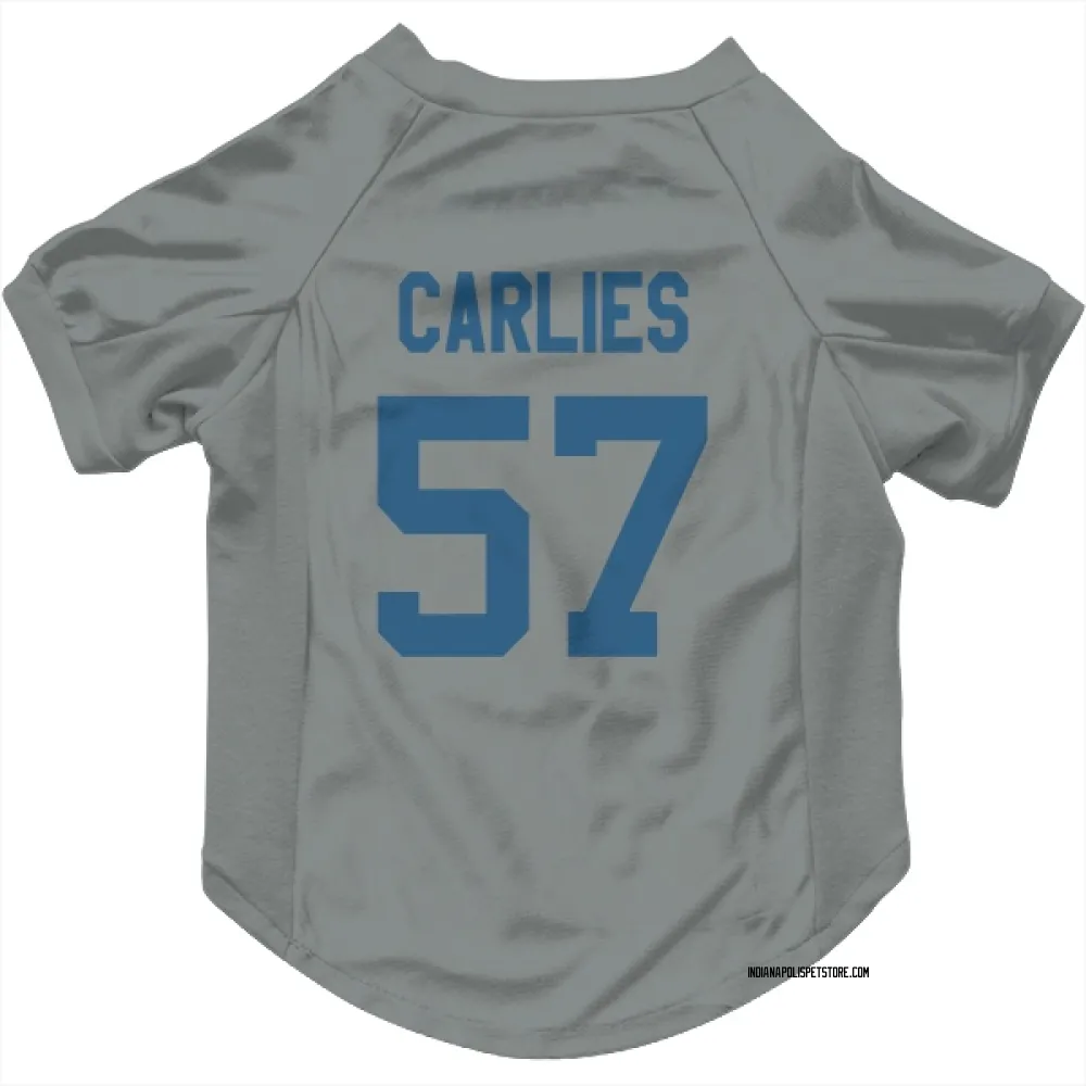 Indianapolis Colts Jaylon Carlies Gray Pet Jersey for Dog & Cat