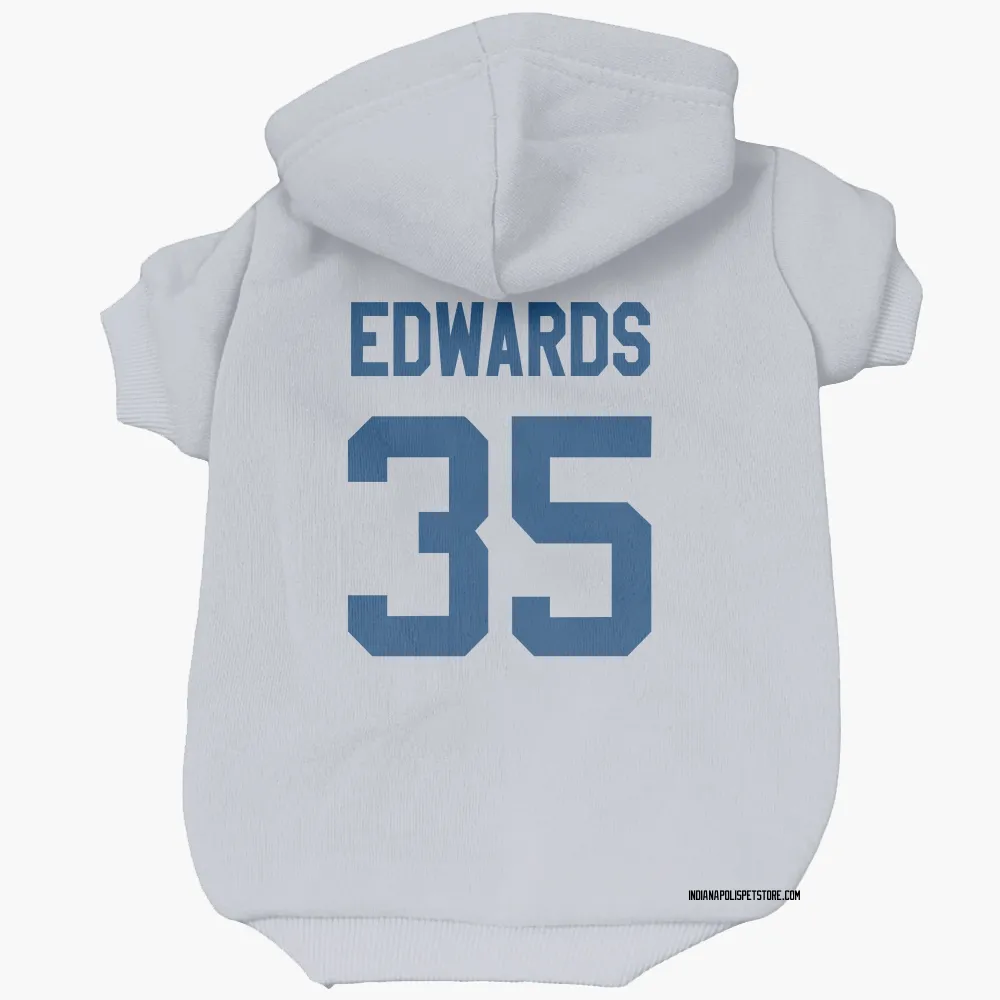 Indianapolis Colts Johnathan Edwards White Pet Hoodie for Dog & Cat