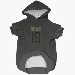 Indianapolis Colts Johnny Unitas Black Service Pet Hoodie for Dog & Cat