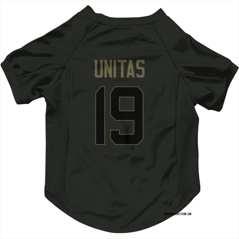 Indianapolis Colts Johnny Unitas Black Service Pet Jersey for Dog & Cat