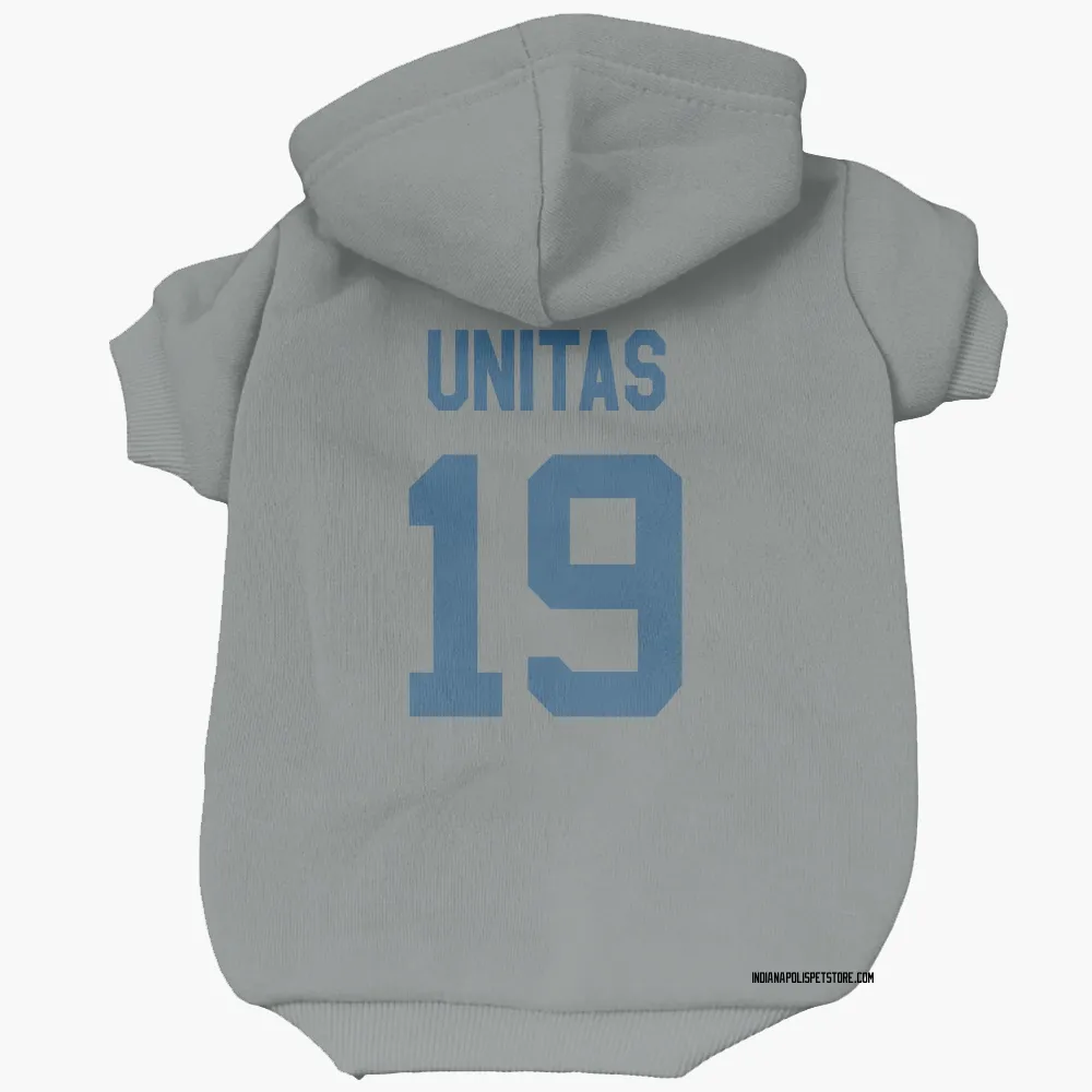 Indianapolis Colts Johnny Unitas Gray Pet Hoodie for Dog & Cat