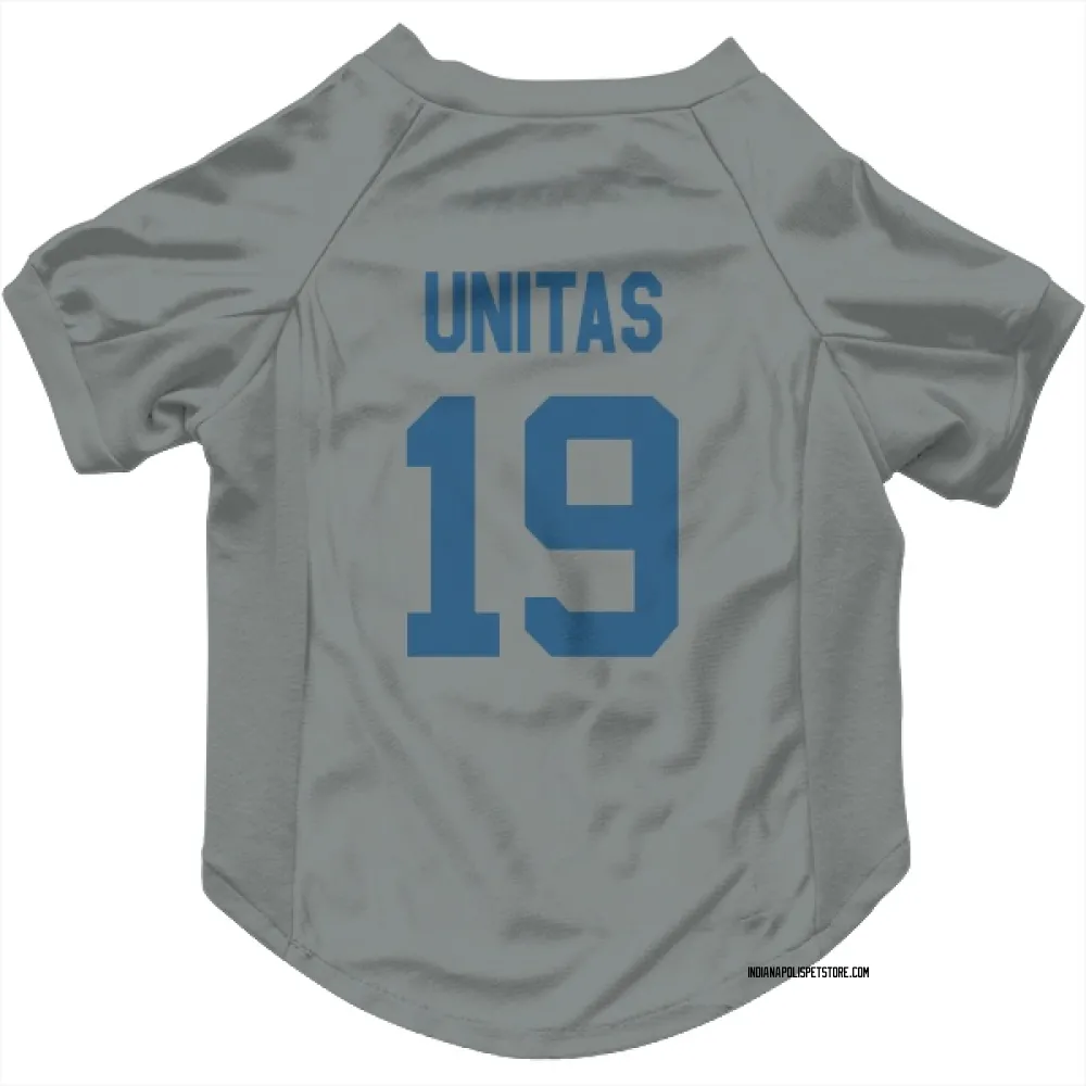 Indianapolis Colts Johnny Unitas Gray Pet Jersey for Dog & Cat