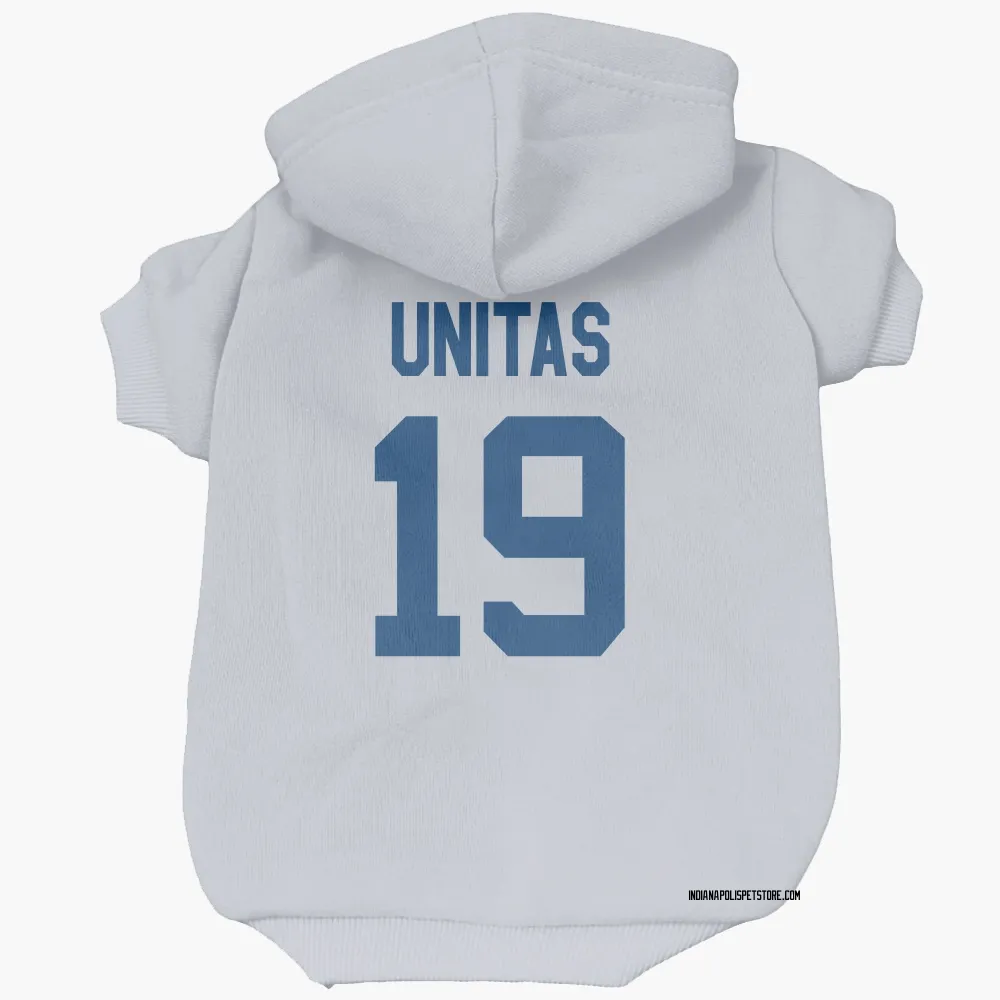 Indianapolis Colts Johnny Unitas White Pet Hoodie for Dog & Cat