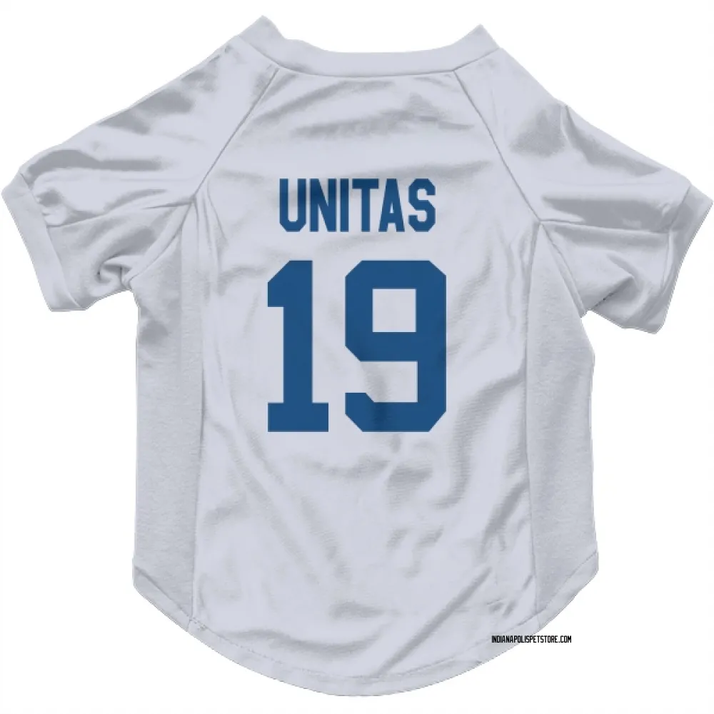 Indianapolis Colts Johnny Unitas White Pet Jersey for Dog & Cat