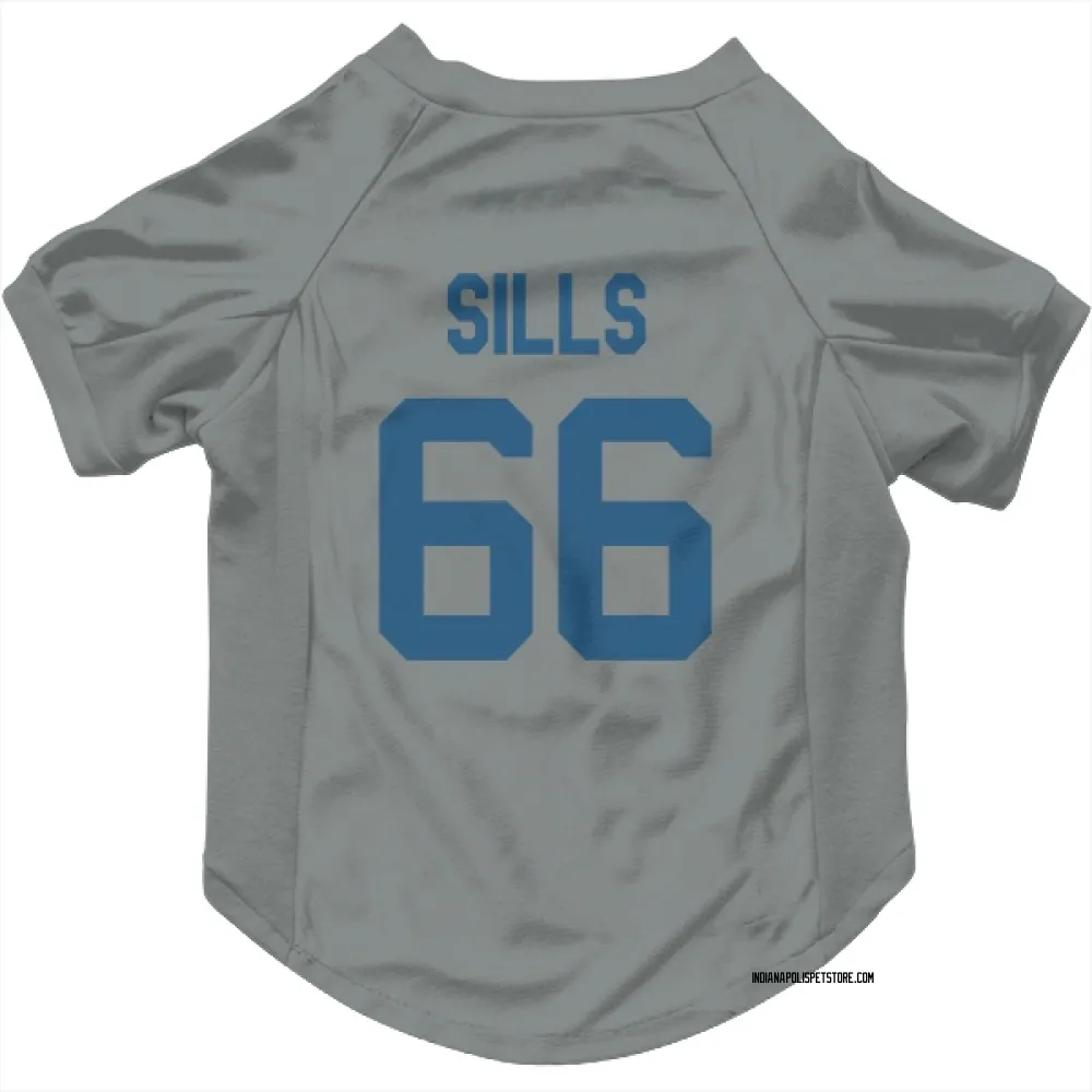 Indianapolis Colts Josh Sills Gray Pet Jersey for Dog & Cat