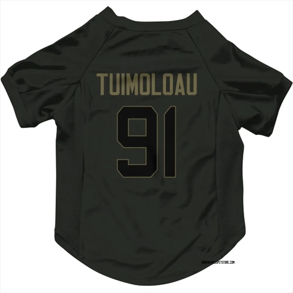 Indianapolis Colts JT Tuimoloau Black Service Pet Jersey for Dog & Cat