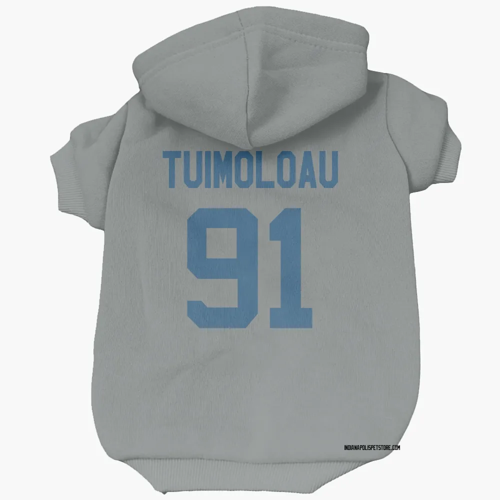 Indianapolis Colts JT Tuimoloau Gray Pet Hoodie for Dog & Cat
