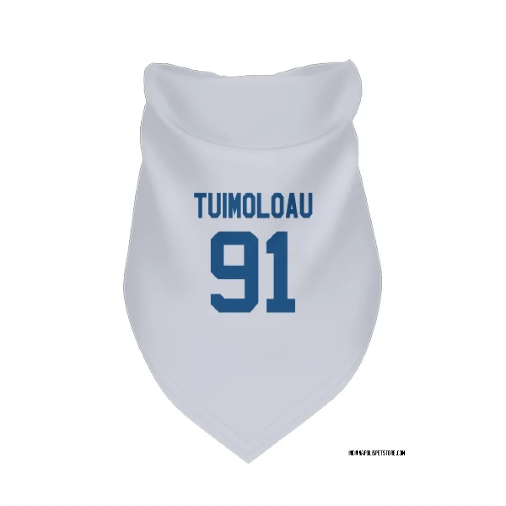 Indianapolis Colts JT Tuimoloau White Pet Bandana for Dog & Cat