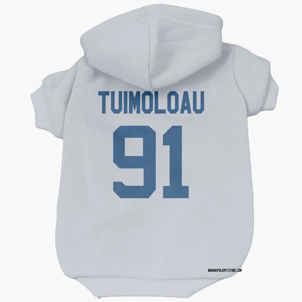 Indianapolis Colts JT Tuimoloau White Pet Hoodie for Dog & Cat
