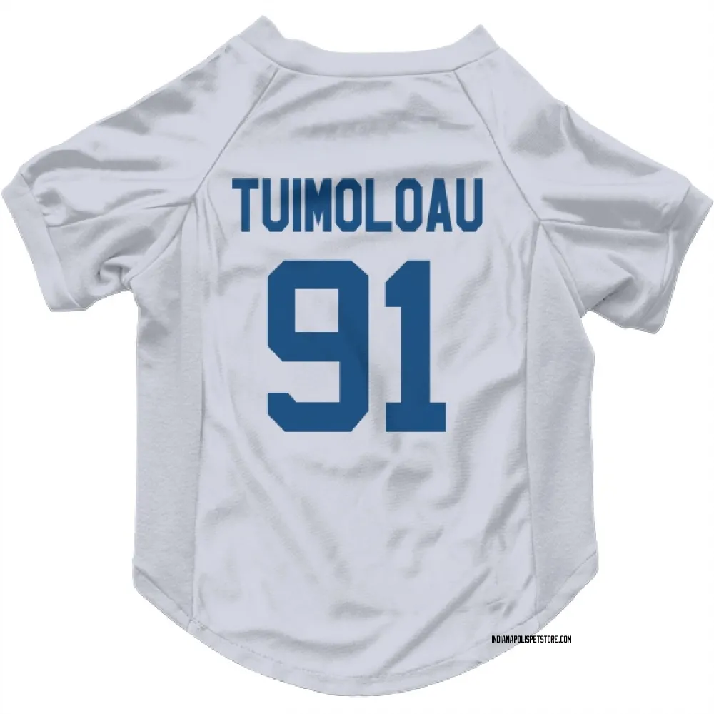 Indianapolis Colts JT Tuimoloau White Pet Jersey for Dog & Cat
