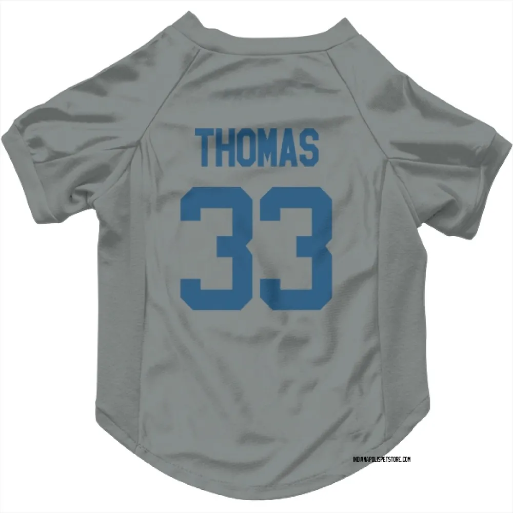 Indianapolis Colts Juanyeh Thomas Gray Pet Jersey for Dog & Cat
