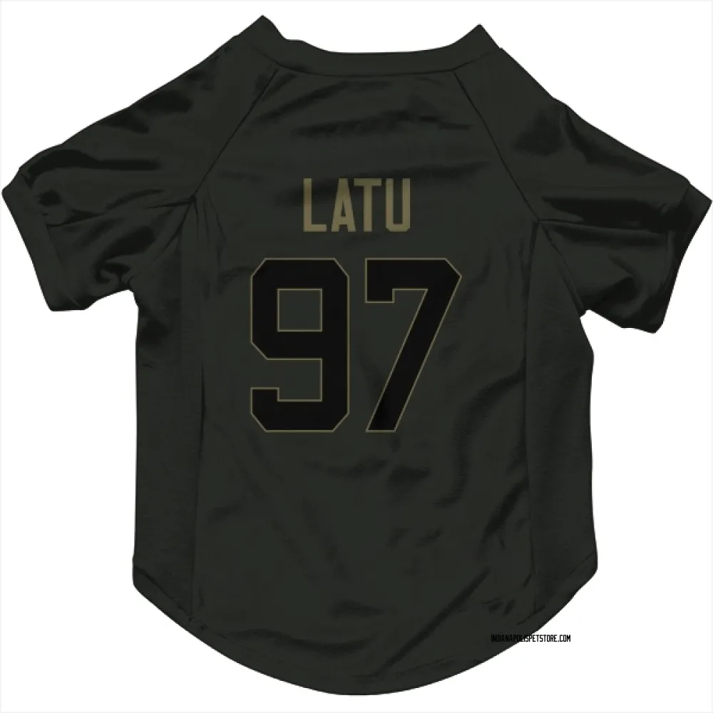 Indianapolis Colts Laiatu Latu Black Service Pet Jersey for Dog & Cat