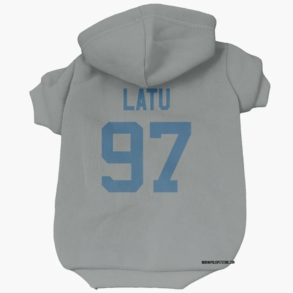 Indianapolis Colts Laiatu Latu Gray Pet Hoodie for Dog & Cat