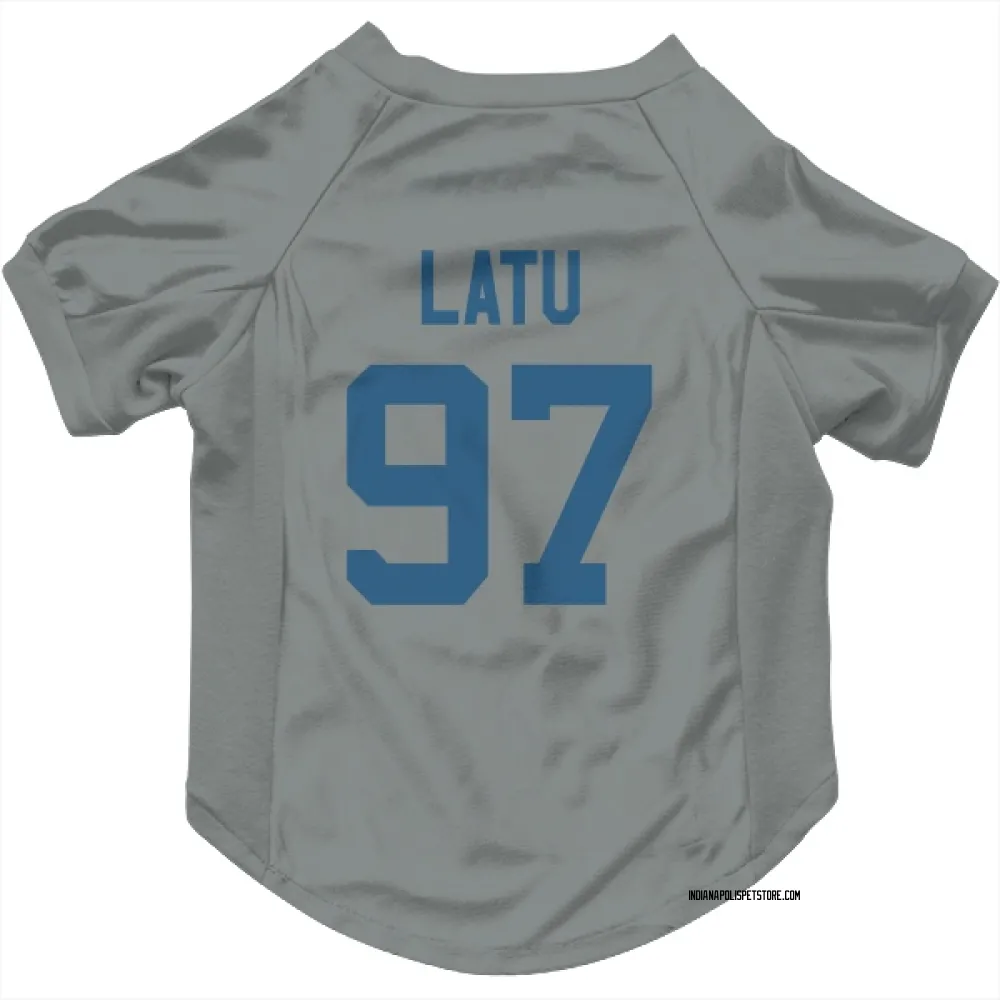 Indianapolis Colts Laiatu Latu Gray Pet Jersey for Dog & Cat