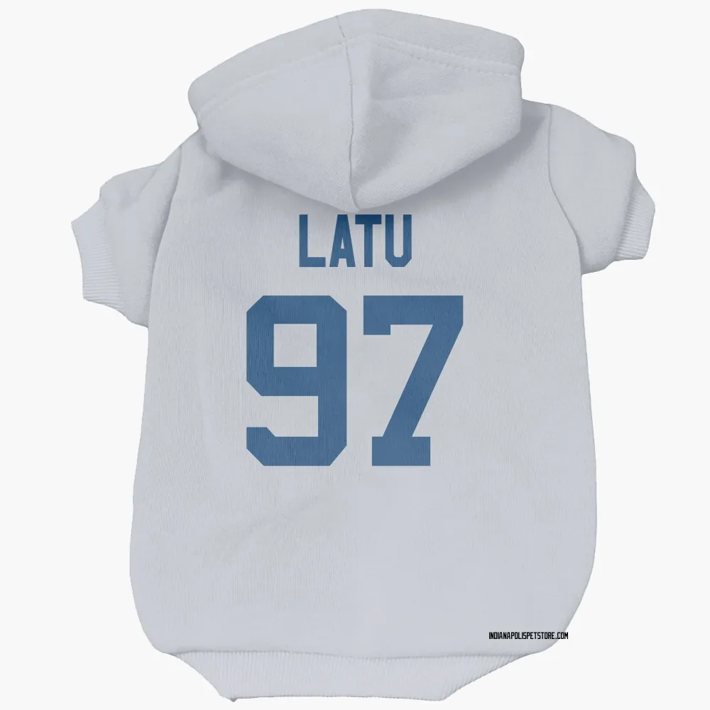 Indianapolis Colts Laiatu Latu White Pet Hoodie for Dog & Cat
