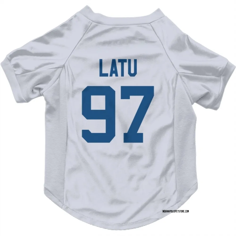 Indianapolis Colts Laiatu Latu White Pet Jersey for Dog & Cat